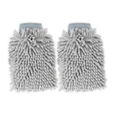 Kuber Industries Gloves | Microfiber Cleaning Gloves | Chenille Mitts for Kitchen | Hand Duster for Kitchen | Hand Gloves For Car | Double Sided Gloves | SHXNEFSST1 | Pack of 2 | Gray